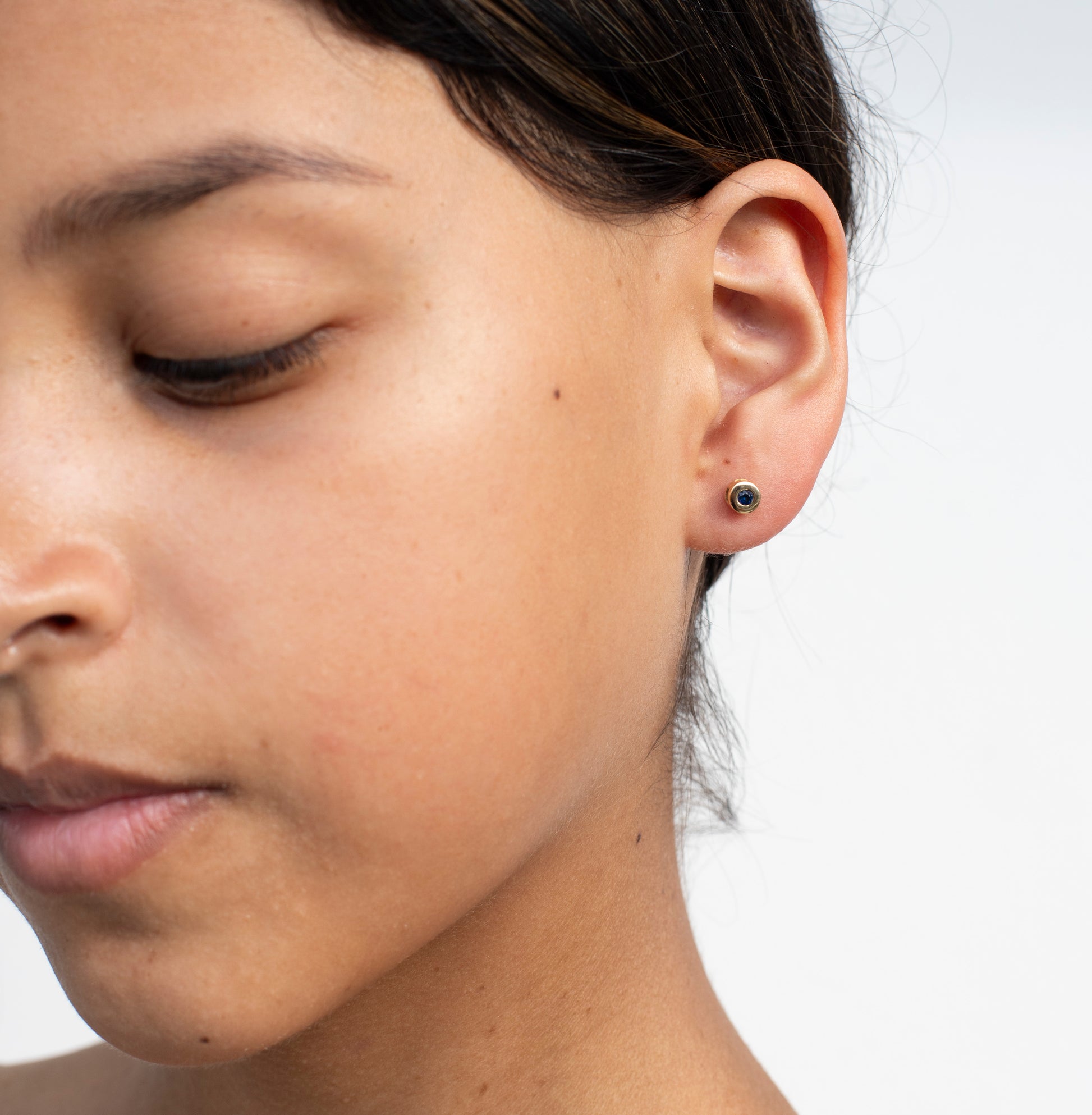 ARETES SOLITARIO AZUL