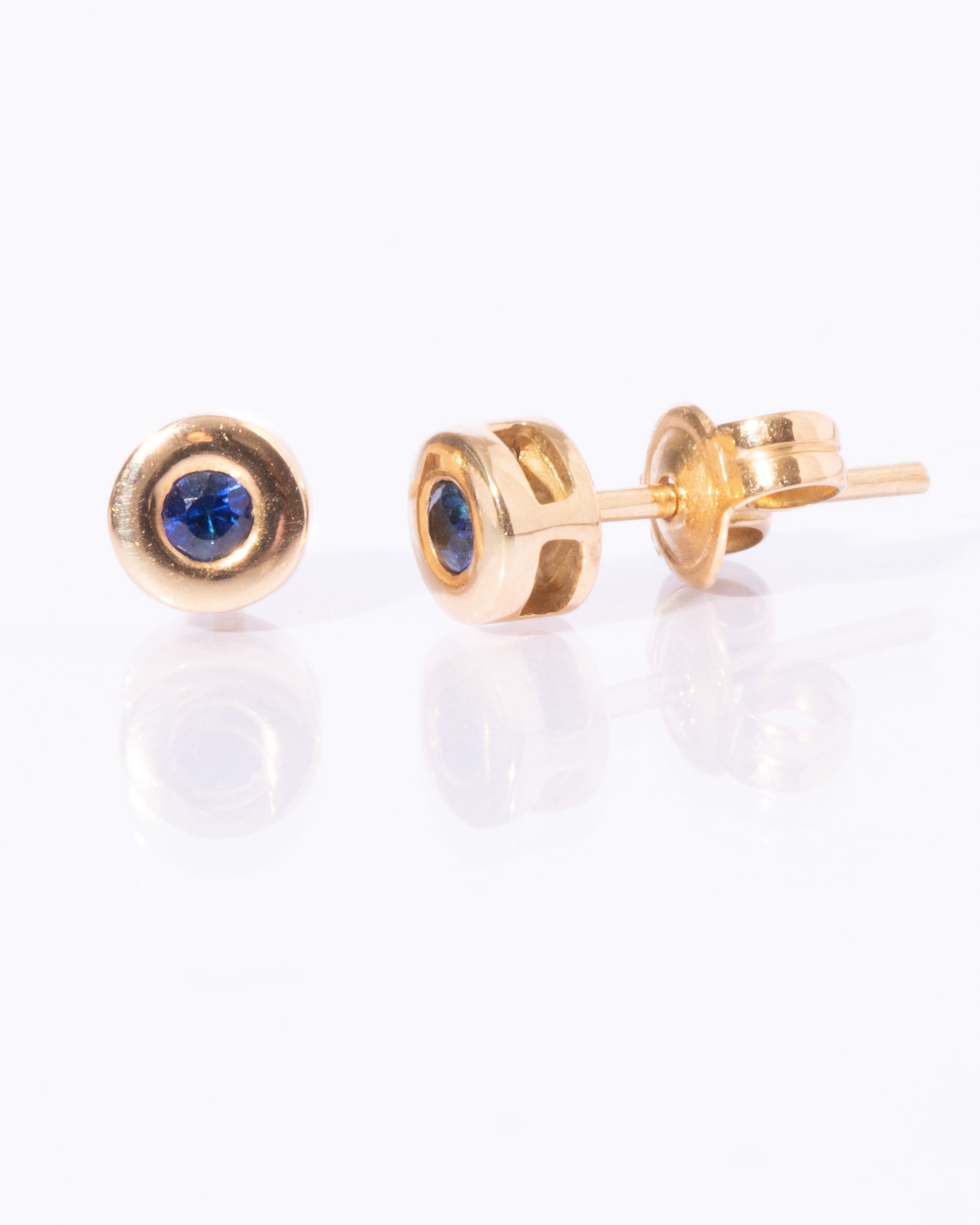 ARETES SOLITARIO AZUL