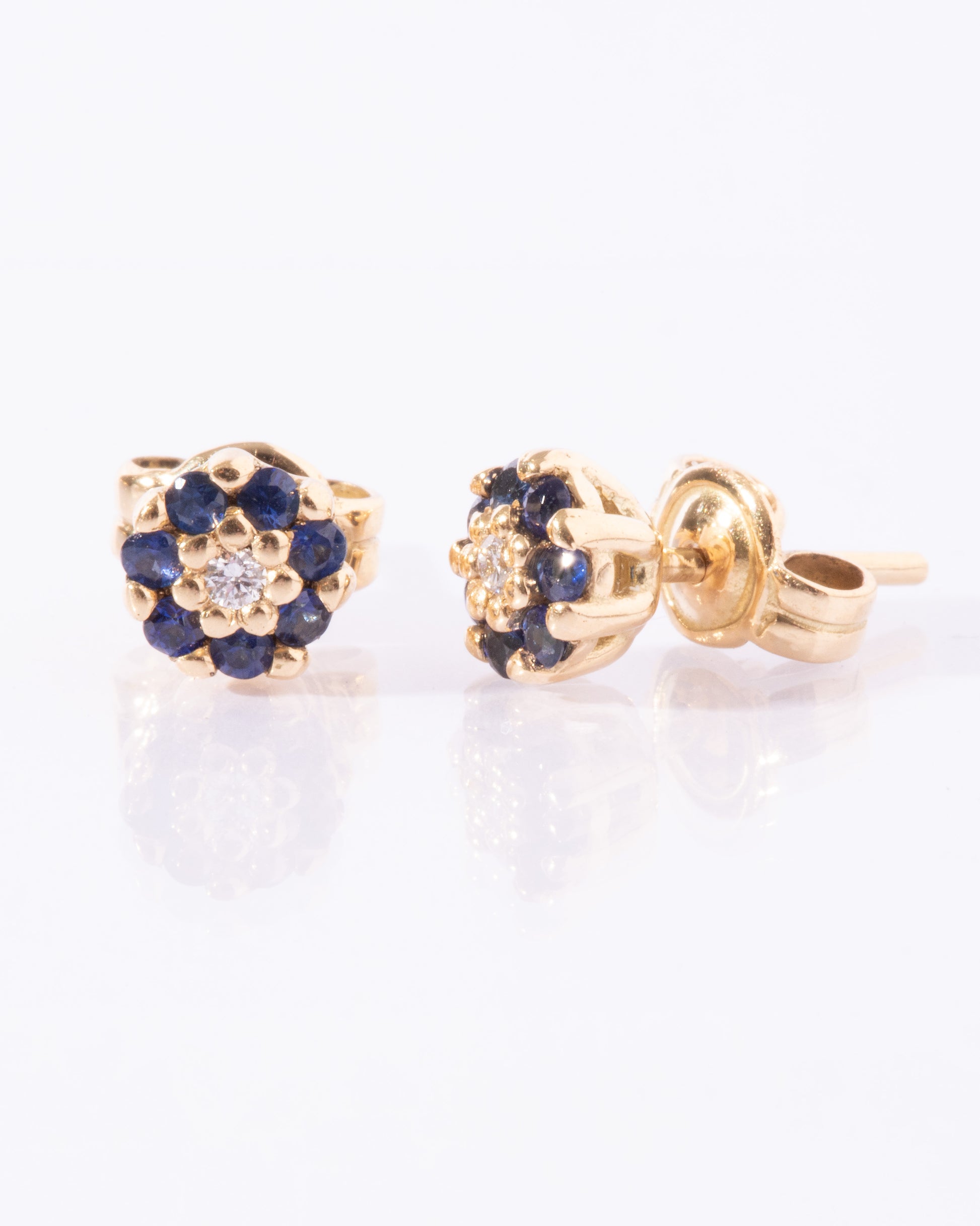 ARETES BLEU FLEUR
