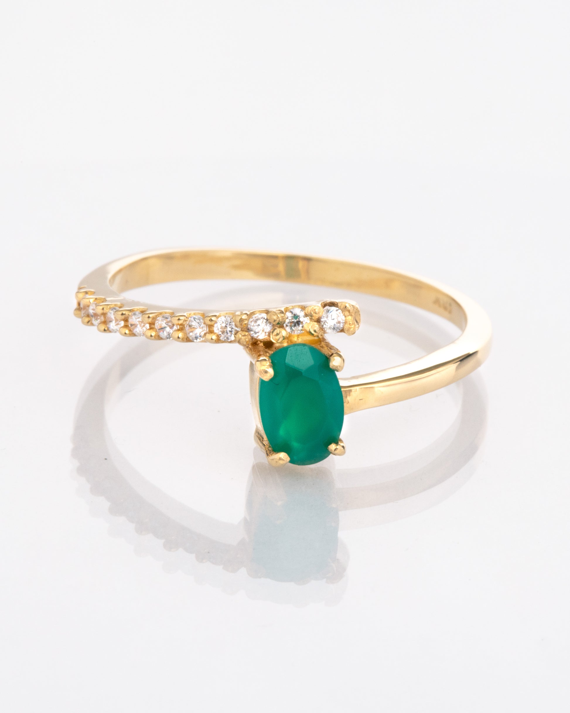 ANILLO DE ÁGATA VERDE
