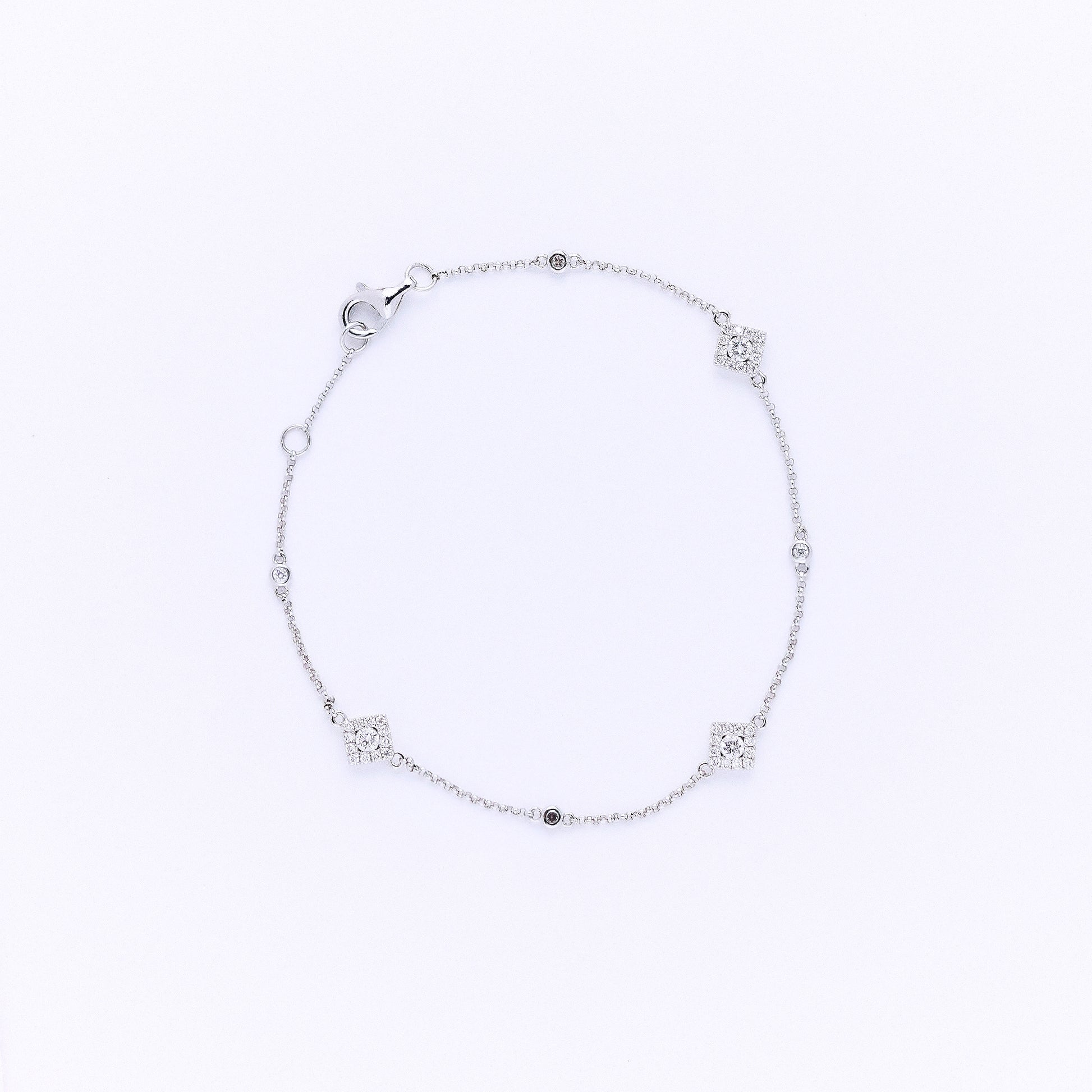 WHITE SPARKLES WITH DIAMONDS BRACELET
