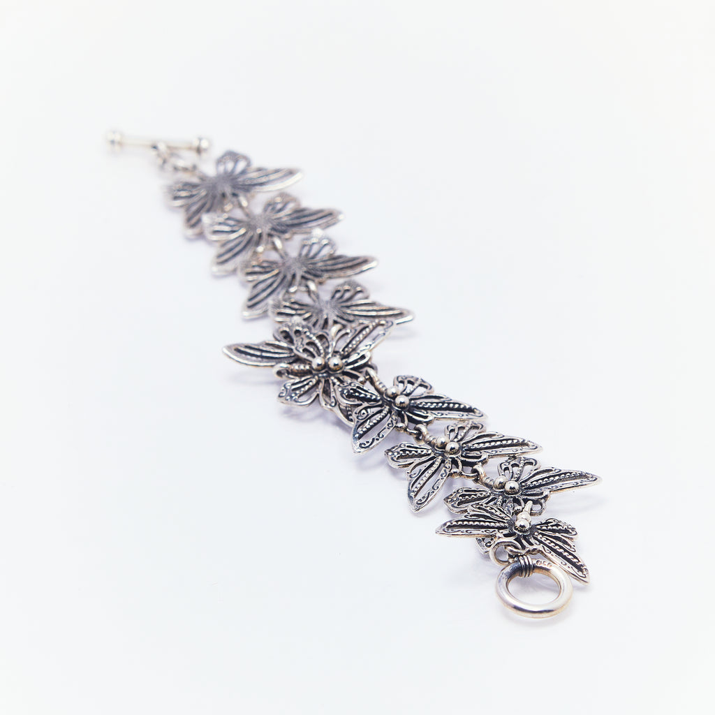 Pulsera Mariposa En Plata Quemada - ANDREA