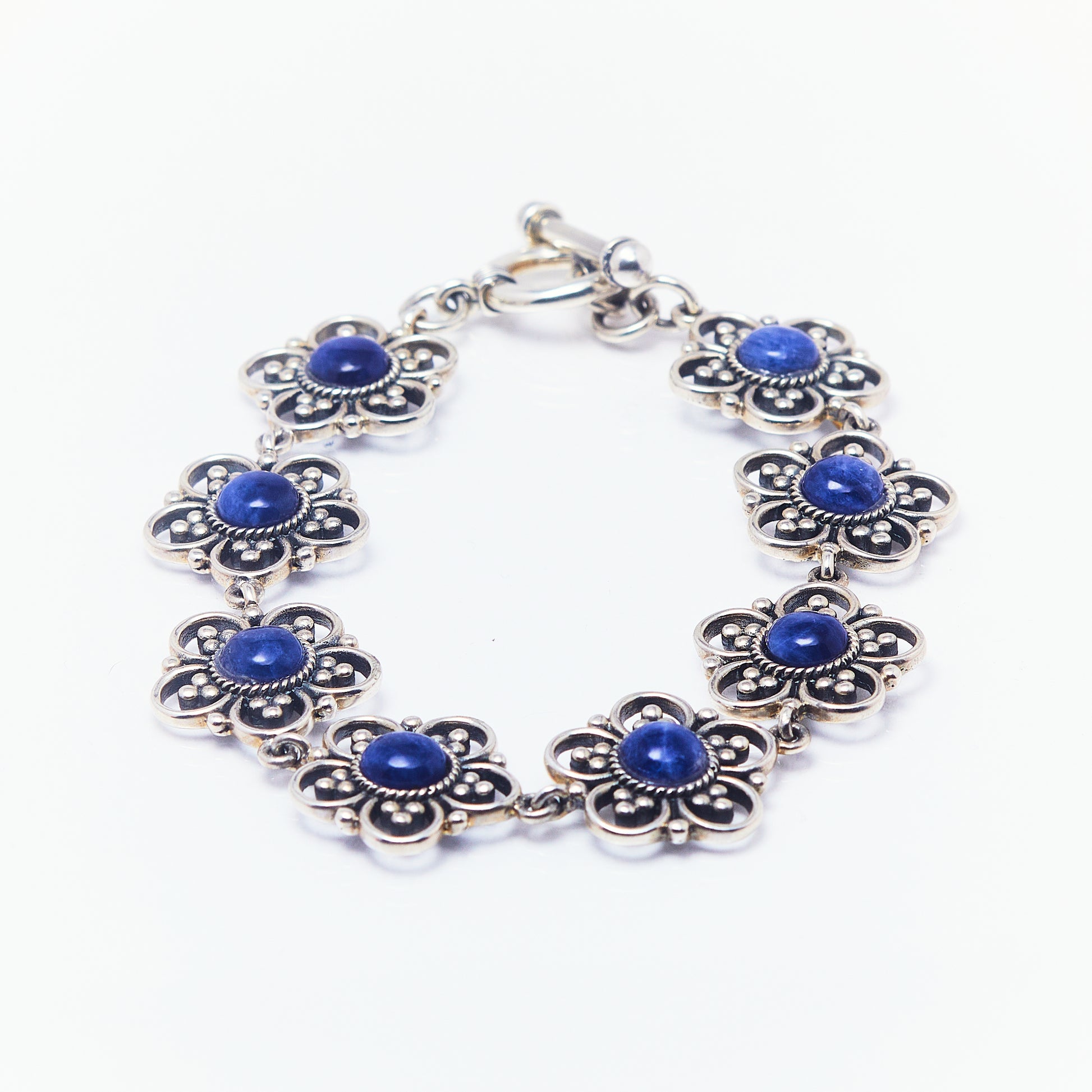 Pulsera Pétalos Con Piedra Lapislázuli - ANDREA